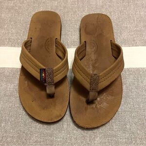 Rainbow Leather Flip Flops